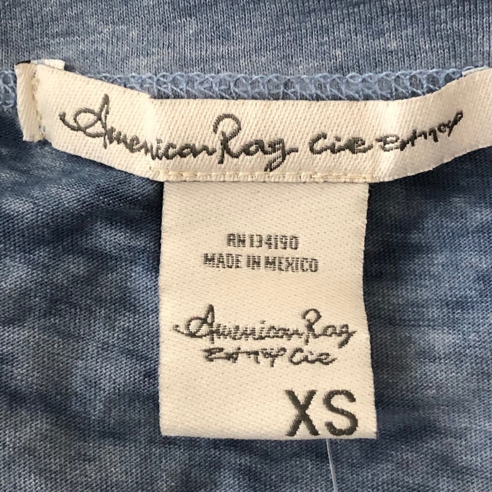 American Rag v neck blue knot top, NWT, XS - Picture 6 of 8